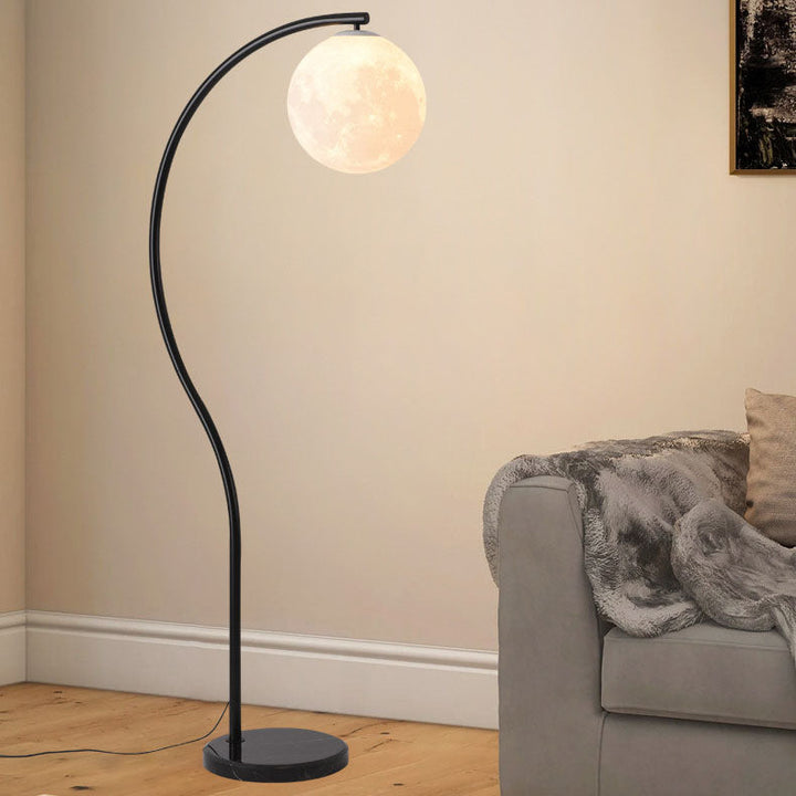 Lámpara de pie de 1 luz de hierro y mármol minimalista moderna 