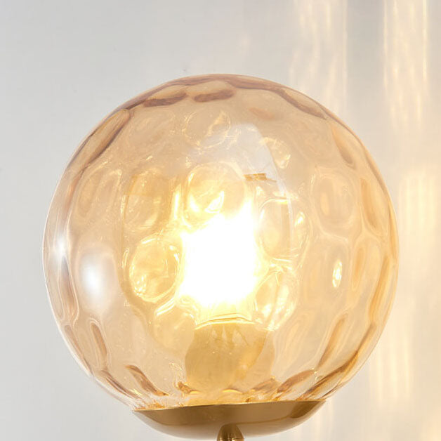 Applique murale moderne de luxe à boule ronde en fer et verre à 1 lumière 