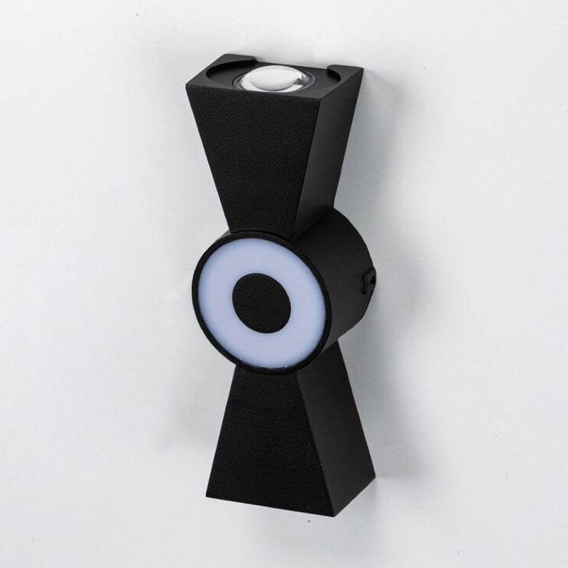 Nœud papillon créatif extérieur avec éclairage vers le haut et vers le bas, lampe murale étanche à LED pour patio 