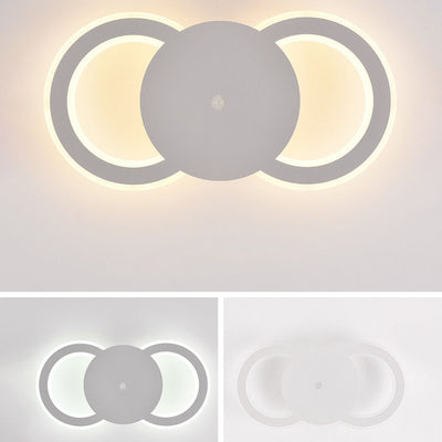 Moderne minimalistische Deckenleuchte aus schwarzem und weißem Metall mit LED 