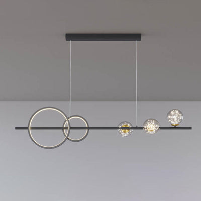 Modern Luxury Long Round Ring Full Sky Island Light LED Chandelier