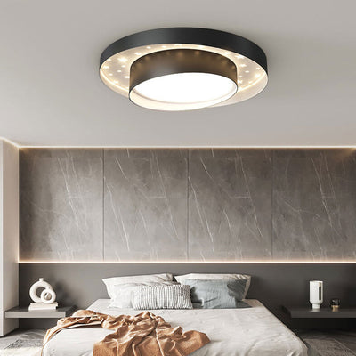 Nordic Minimalist Round Star Effect LED Flush Mount Ceiling Light