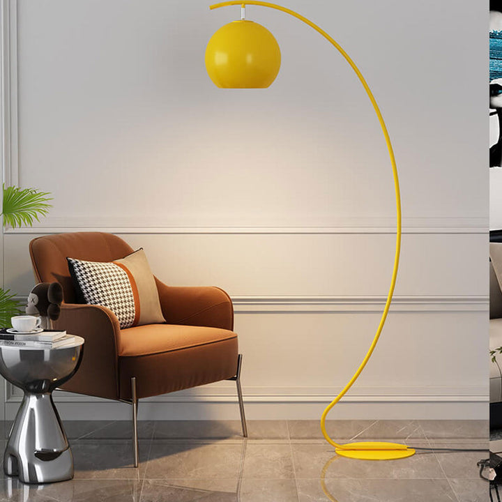 Nordic Minimalist Curved Line Dome 1-Light Standing Floor Lamp
