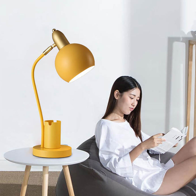 Lampe de table 1 lumière avec barillet de stylo pour étudiant en couleur unie simple 