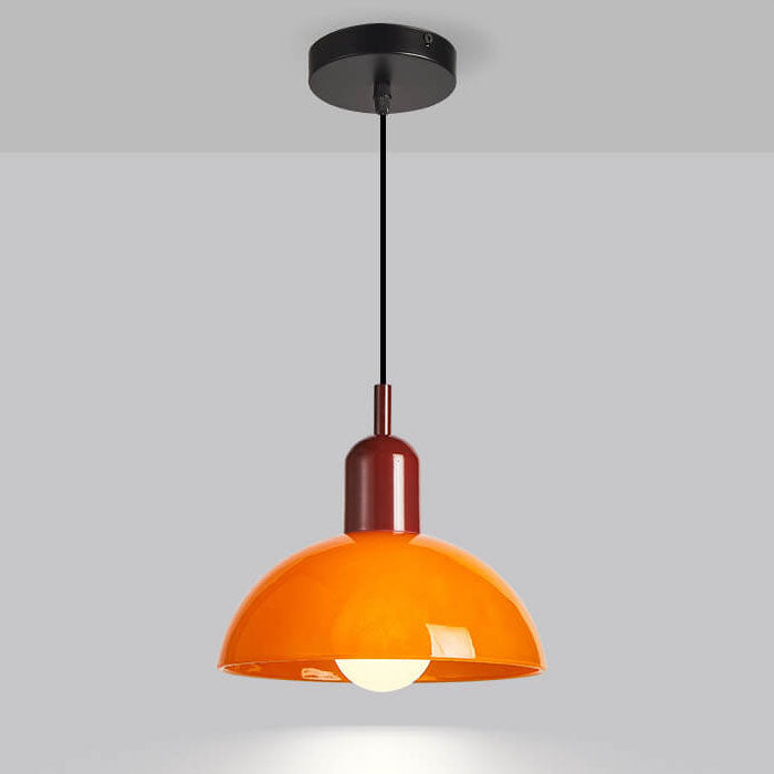 Modern Minimalist Glass Hemisphere 1-Light Pendant Light