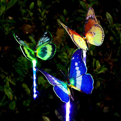 Outdoor Decoration Simulation Fiber Optic Butterfly LED Lawn Insert Landscape Light