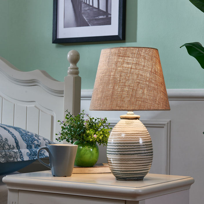 Modern Vintage Minimal Ceramic Hardware 1-Light Table Lamp