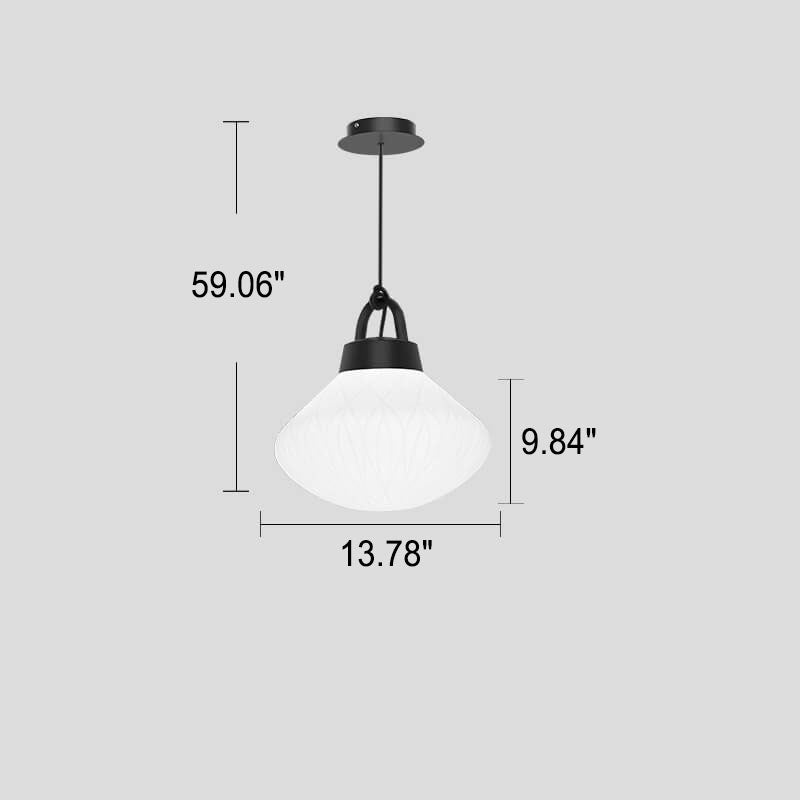 Nordic Classical Pure White Resin Metal 1-Light Pendant Light