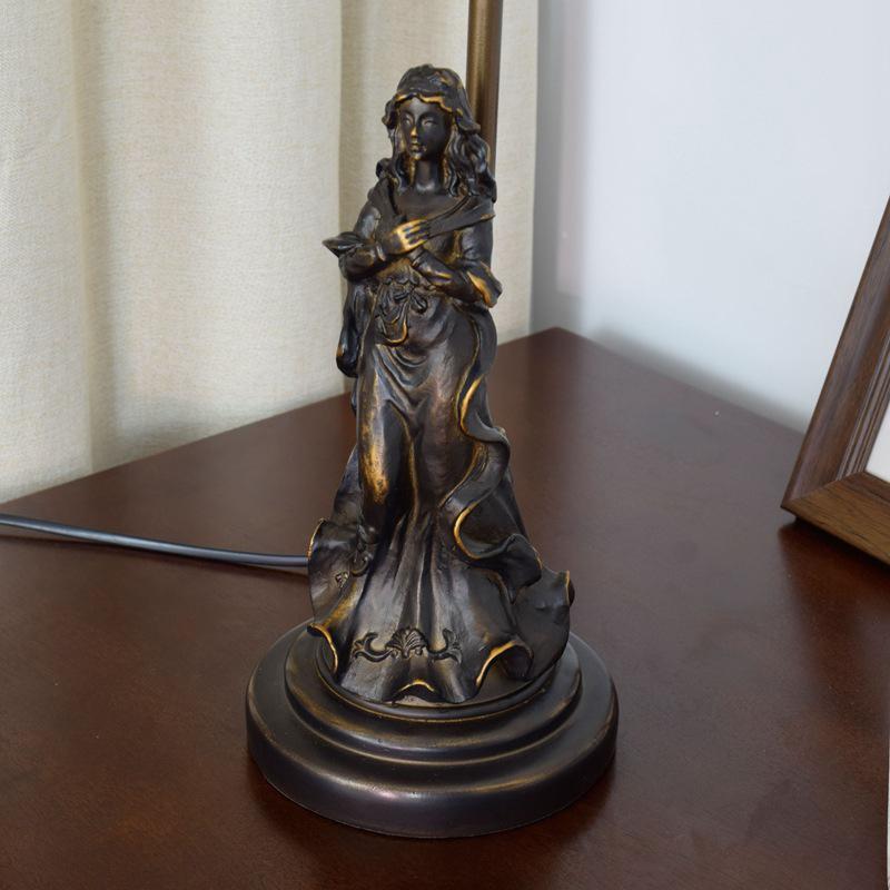 Retro Tiffany Glass 1-Light Decorative Beauty Table Lamp