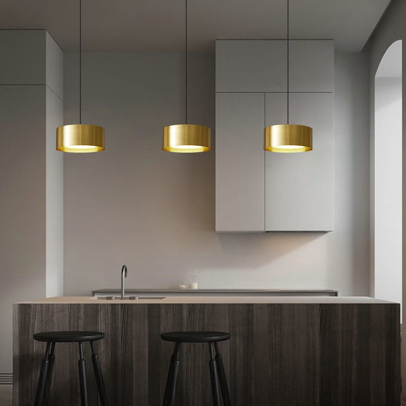 Moderne minimalistische LED-Pendelleuchte mit rundem Kopf aus Eisen