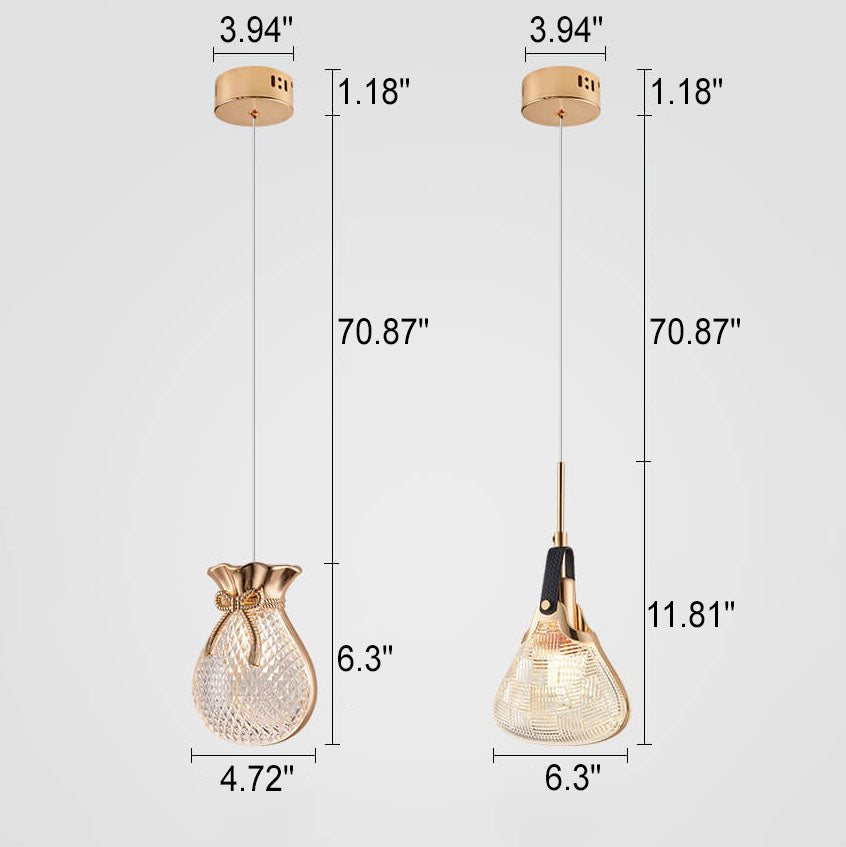 Nordisches Licht Luxus Transparentes Eisen LED Pendelleuchte 