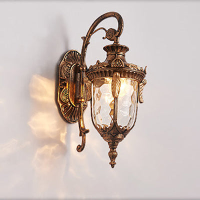 Farol europeo de lujo para exteriores impermeable con aplique de pared de 1 luz 