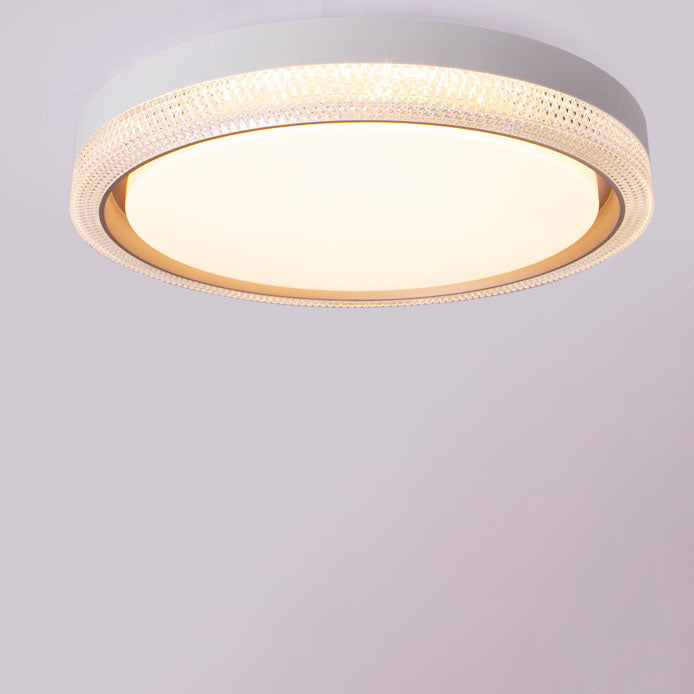 Modern Simple Acrylic Round Ring Iron LED Flush Mount Ceiling Light