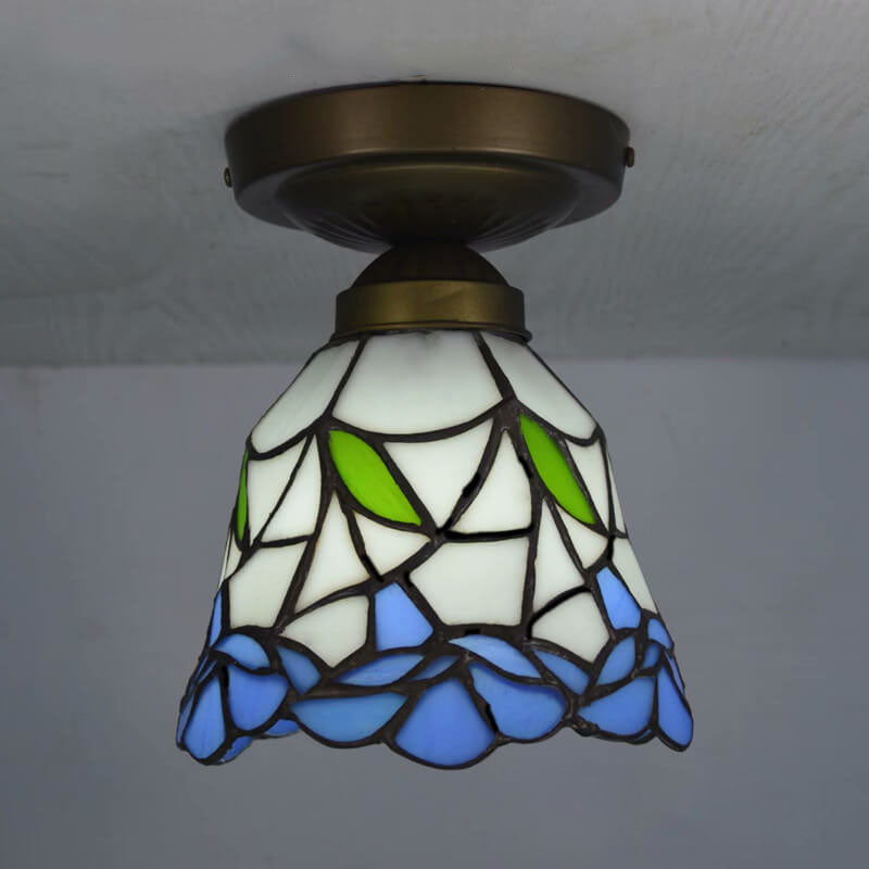 Traditional European Tiffany 1-Light Wall Sconce Lamp For Bedroom