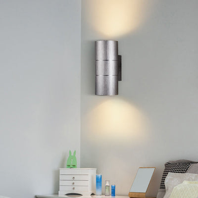 Modern Creative Cylindrical Brushed Aluminum LED Wall Sconce Lamp