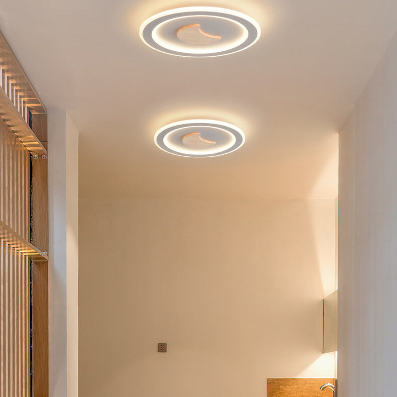 Moderne einfache Deckenleuchte mit LED und massivem Holzdesign 