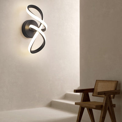 Lampe murale LED en aluminium de forme simple et torsadée nordique 