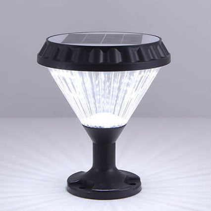 Moderne schwarze Solar-Säule aus Aluminiumguss mit Glas für den Außenbereich, wasserdicht 