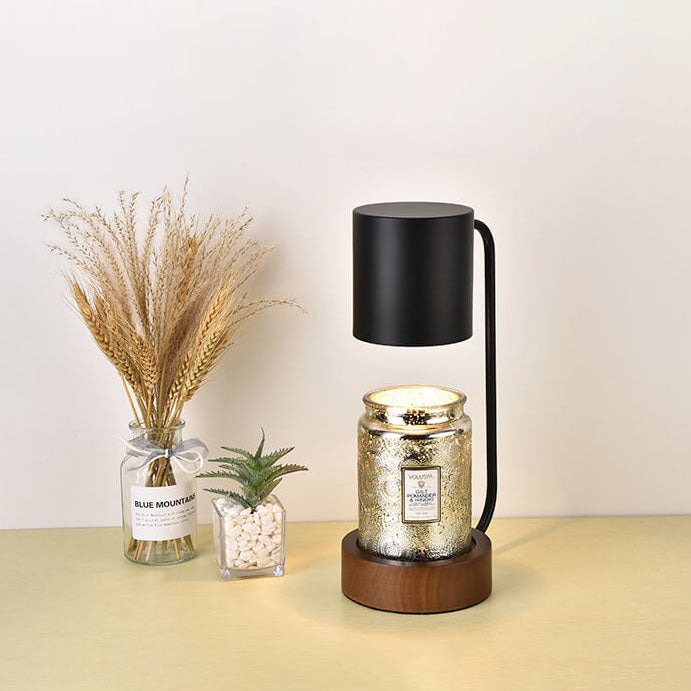 Japanische minimalistische Holz-Timing-Dimm-1-Licht-Tischlampe aus schmelzendem Wachs