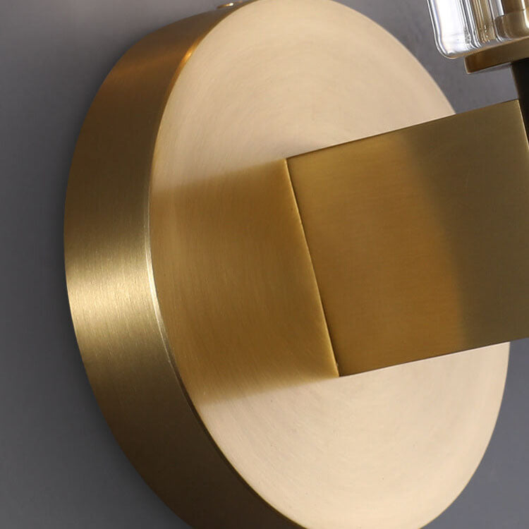 Modern Minimal Brass Crystal Column 1/2 Light Wall Sconce Lamp