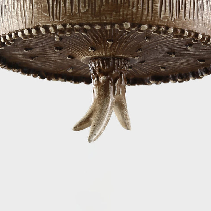 Lámpara de Araña de 3 Luces con Cabeza de Ciervo de Resina Industrial Vintage 