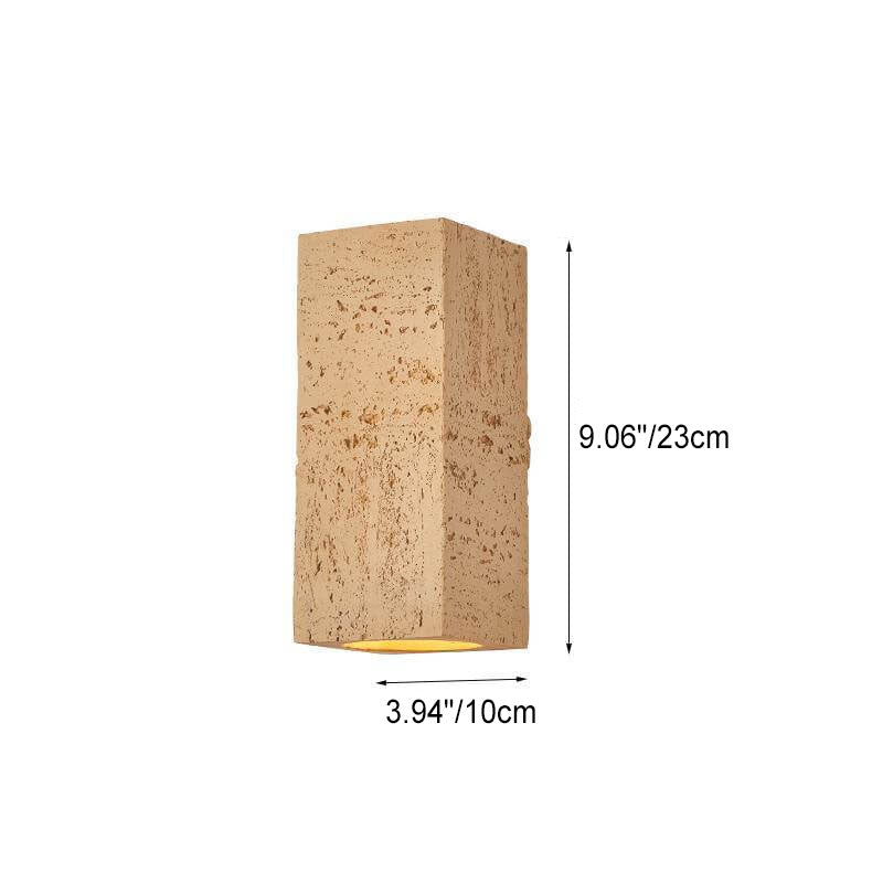 Retro Wabi-sabi Square Column Hand Sculpted LED Wall Sconce Lamp