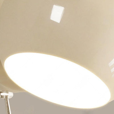 Moderne minimalistische cremefarbene runde Wandleuchte aus Eisen und Aluminium mit 1 Licht für Schlafzimmer 