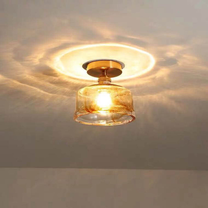 Moderne Glas Japanischer Bernstein Multi-Stil 1-Licht Deckenleuchte 