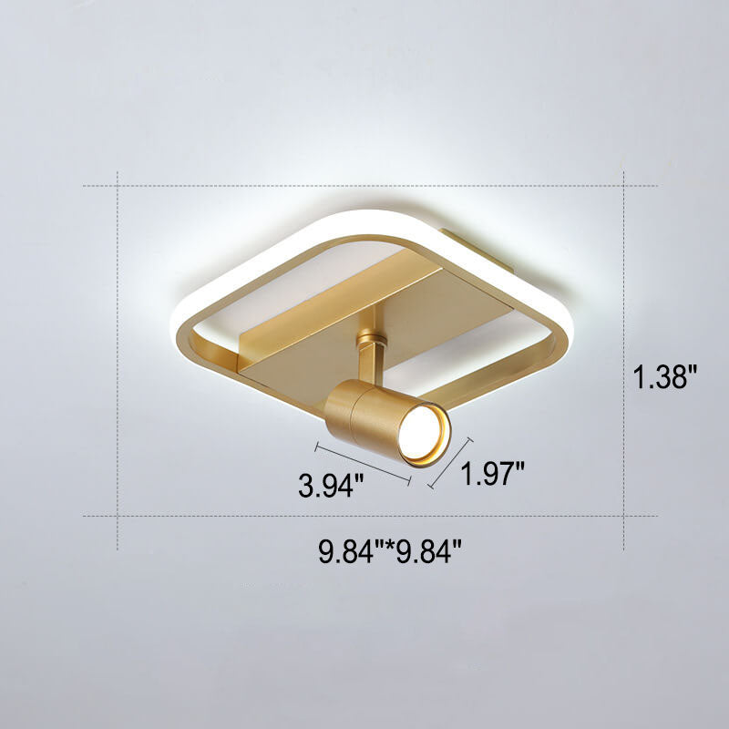 Modern Minimalist Rotating LED Flush Mount Ceiling Light