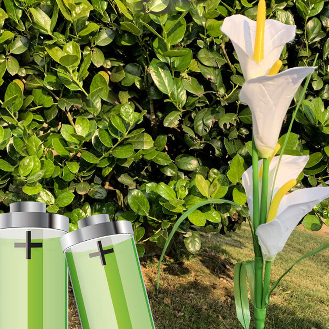 Moderne Solarpferdeschuhblume Bunte 4 LED Outdoor Garten Bodenstecker Landschaftslicht 