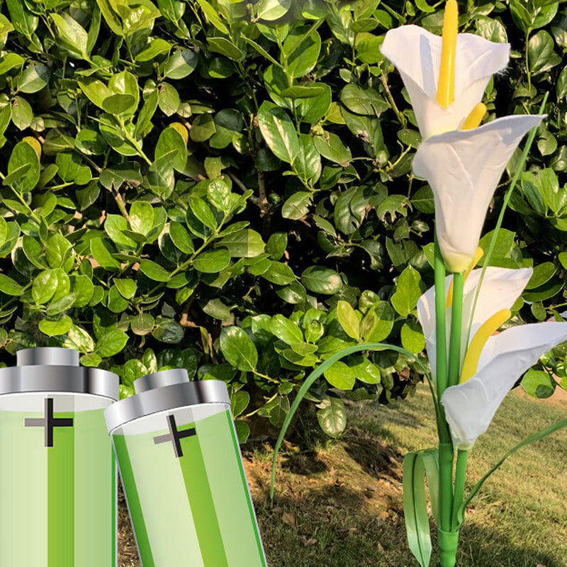 Moderne Solarpferdeschuhblume Bunte 4 LED Outdoor Garten Bodenstecker Landschaftslicht 