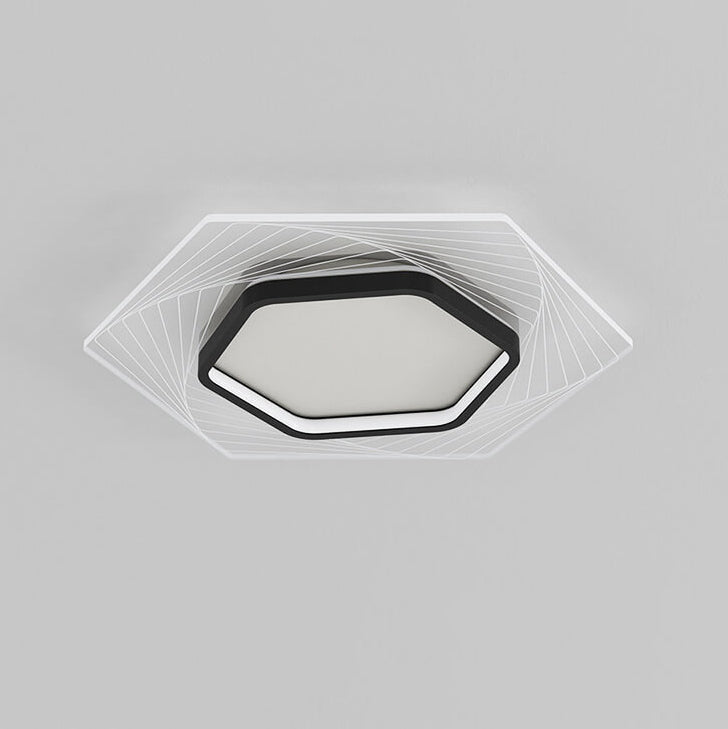 Nordic Minimalist Geometric Hexagonal LED Flush Mount Ceiling Light