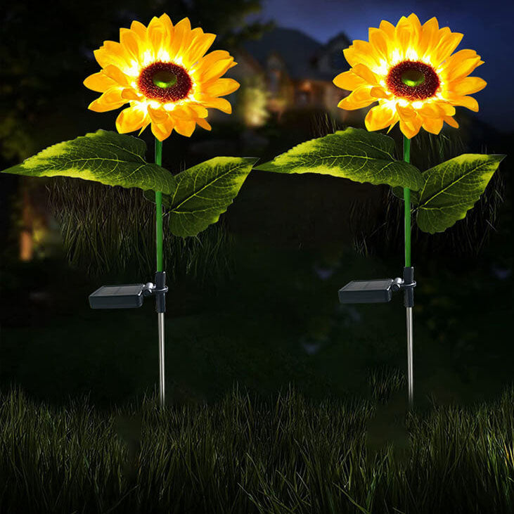 Solar Sunflower LED Outdoor Lawn Decorative Ground Plug Light