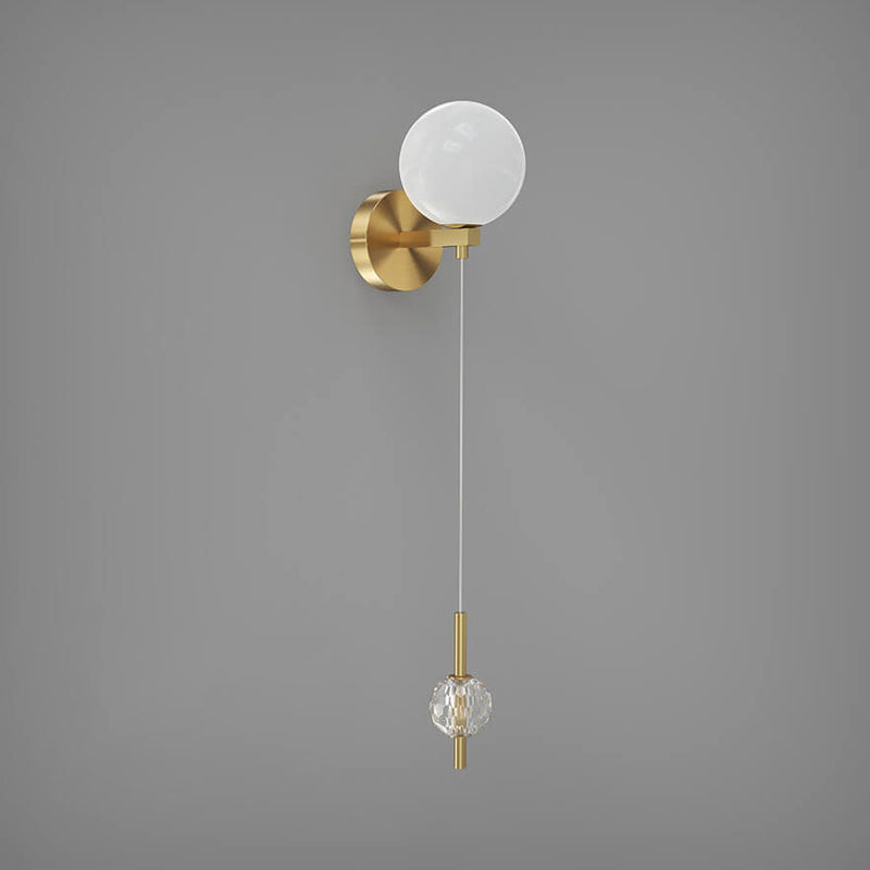 Modern Minimalist Copper Crystal 1-Light Wall Sconce Lamp