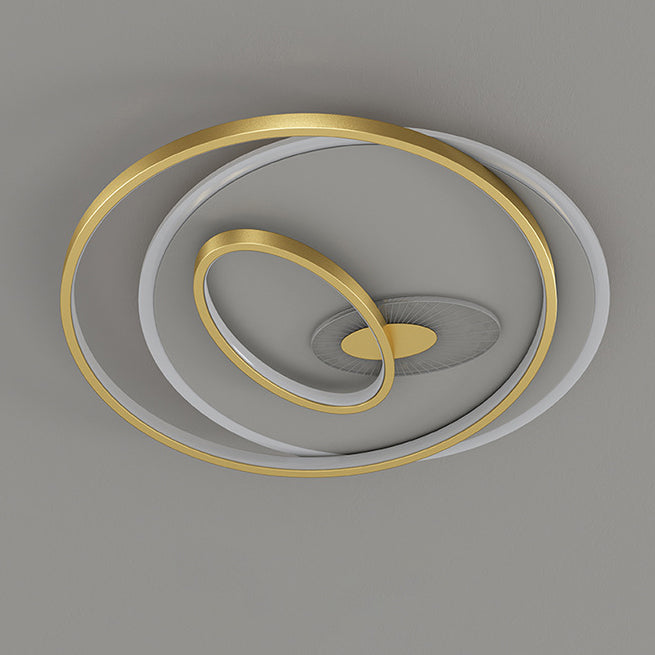 Creative Simple Circular Overlapping Dislocation Design LED Flush Mount Light