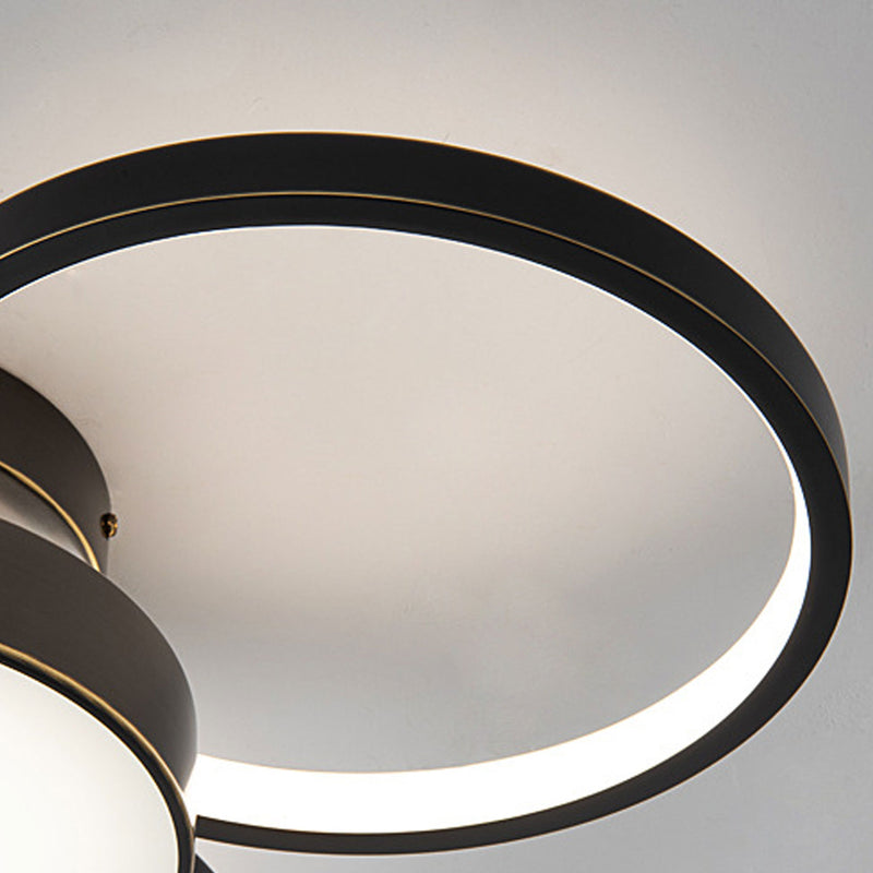 Modern Minimalist Full Copper Acrylic LED Flush Mount Ceiling Light