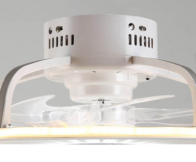 Simple Round Slim ABS LED Flush Mount Ceiling Fan Light