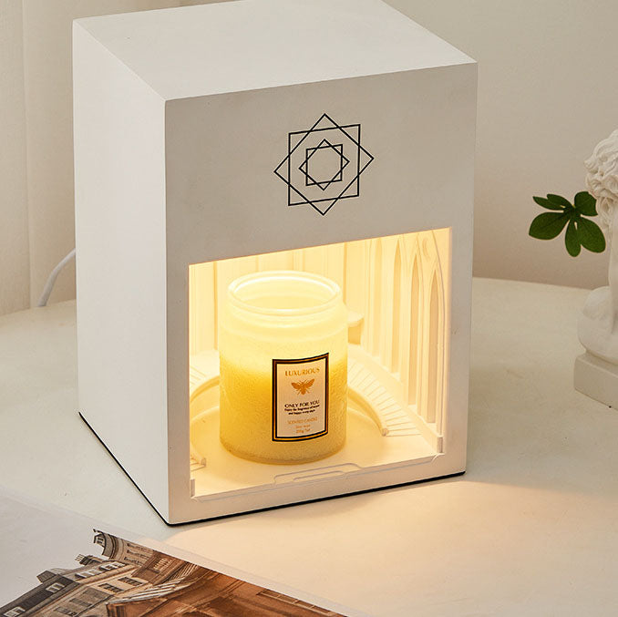 Lámpara de Mesa de Cera Derretida de Resina Cuadrada Minimalista Moderna de 1 Luz 