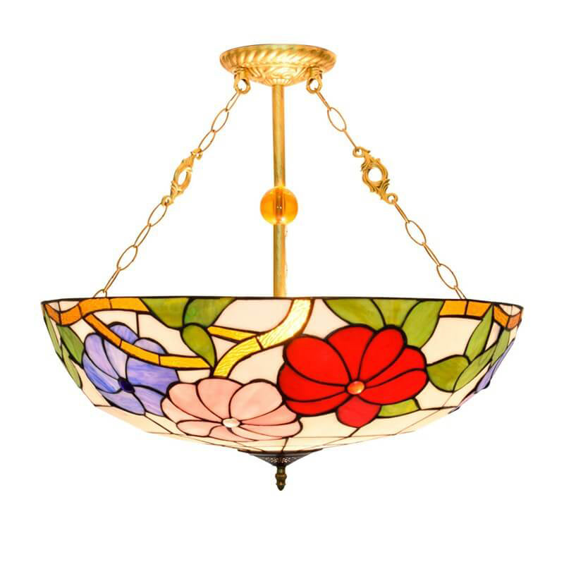 European Style Creative Pastoral Morning Glory Tiffany 5-Light Chandelier