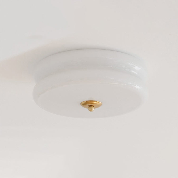 Plafonnier LED avec abat-jour en verre cylindrique de simplicité moderne pour salon 
