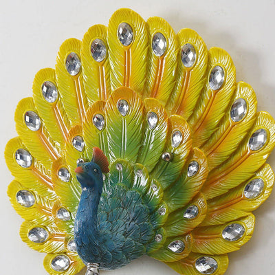 European Vintage Crystal Peacock Shape 1-Light Wall Sconce Lamp