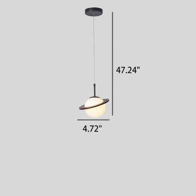 Nordic Wooden Planet Milk White Glass 1/3 Light Chandelier