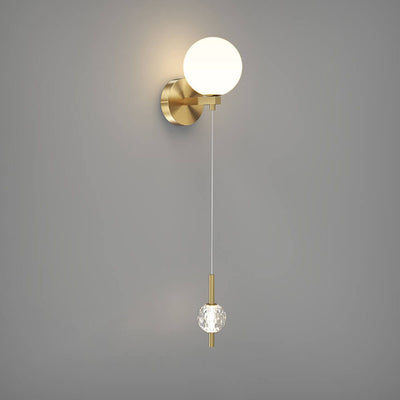 Modern Minimalist Copper Crystal 1-Light Wall Sconce Lamp