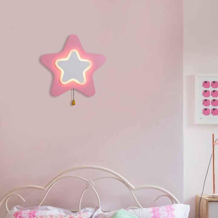 Lampe murale LED à cordon moderne créative en forme d'étoile pentagramme 
