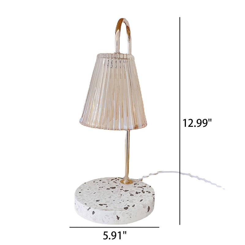 Vintage Glass Terrazzo Base 1-Light Melting Wax Table Lamp