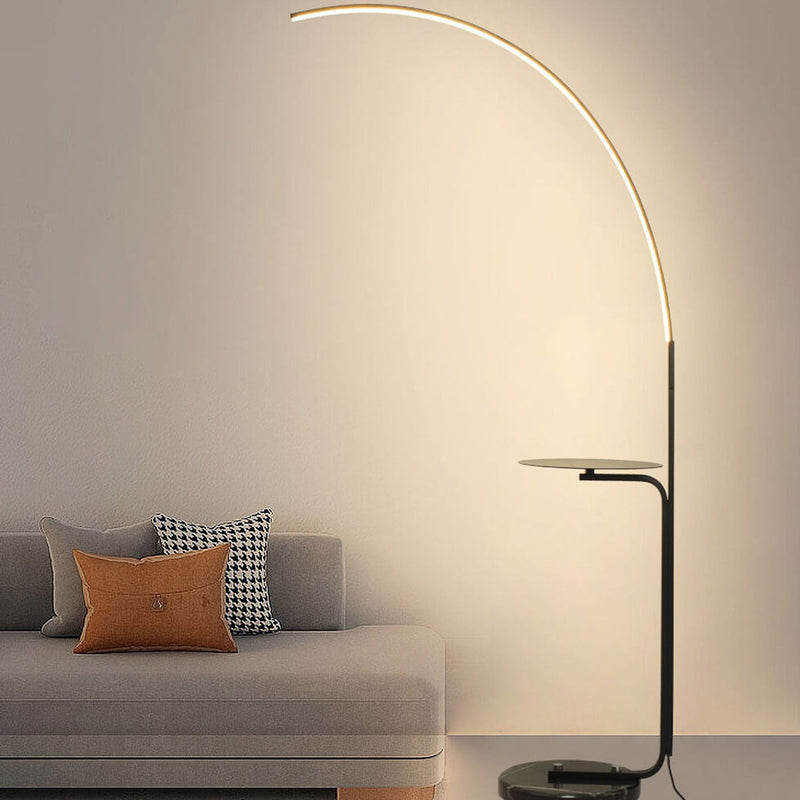 Nordic Minimalist Line Bending with Tray LED Standing Floor Lamp