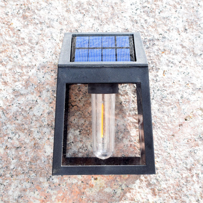 Modern Square Plastic Solar LED Outdoor Waterproof Garden Landscape Wall Sconce Lamp