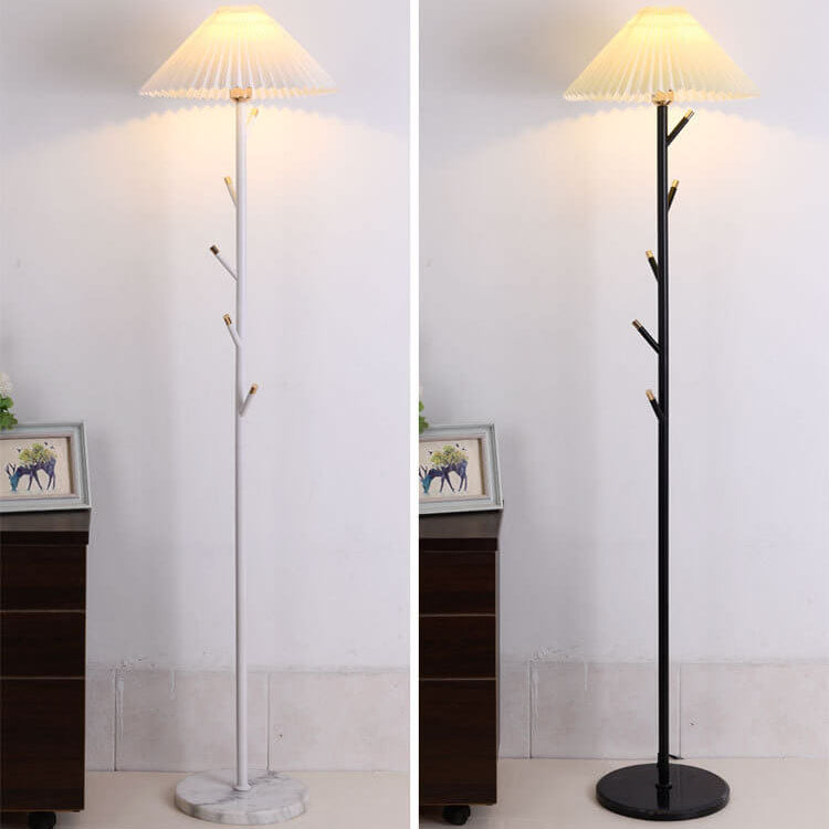 Nordic Minimalist Solid Color Pleated Iron PVC 1-Light Standing Floor Lamp