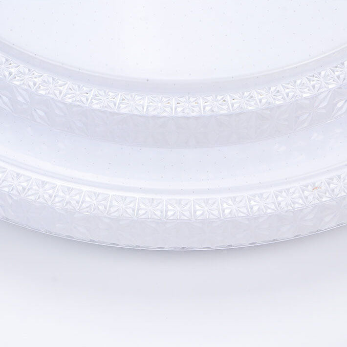 Plafonnier LED à montage encastré, rond, simple et moderne, double cristal 