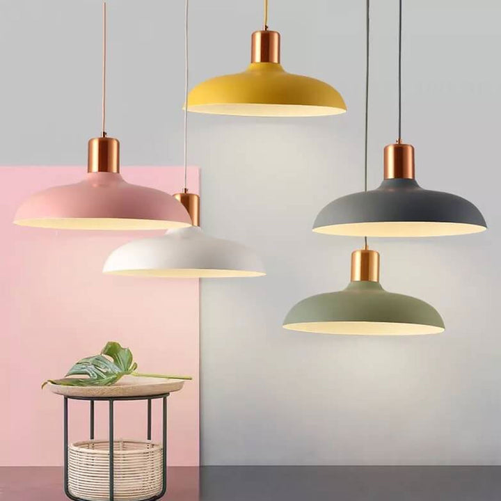 Lampe suspendue nordique créative à 1 lumière couleur macaron 